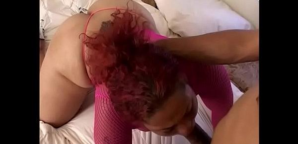 Horny Rastafarian has shot his wad on flushed face of mocha pleasingly plump Injoi with red hair after banging her wet twat